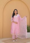 Label Khoj Women Chanderi silk kurta, trouser and dupptta set