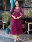 Label Khoj Women Red A line*Alia Kurti With *Pocket