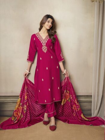 Label khoj women silk blend printed  kurta set