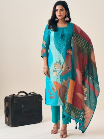 Label khoj Pure viscose tissue silk with heavy hand work kurta set