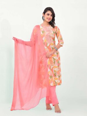 Label khoj Women Printed Kurta with Trousers & Dupatta