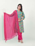 Label Khoj Women Silk blend Kurta ,trouser and dupptta set