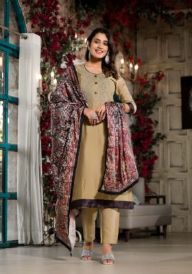 Label khoj Silk Top with cord and sequin embroidery kurta set