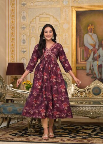 Label Khoj Women Silk Blend and embroidery Printed kurta