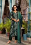 Label Khoj Women Modal silk Kurta ,trouser and dupptta set