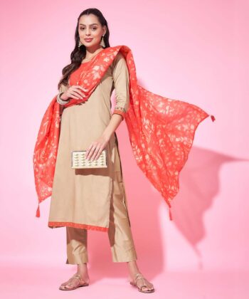 Label khoj Silk blend?Kurta with Trousers & With Dupatta