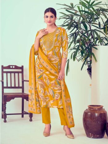 Label Khoj Women Modal silk Kurta ,trouser and dupptta set
