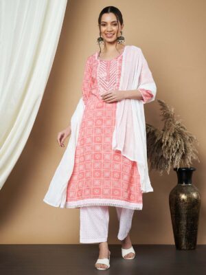 Label Khoj Ethnic Motifs Printed Sequins Embroidered Work Kurta,Trouser With  dupptta