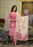 Label Khoj Women Lilen kurta, trouser and dupptta set
