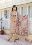 Label Khoj Women Lilen kurta, trouser and dupptta set
