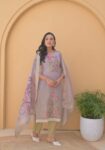 Label Khoj Women Lilen kurta, trouser and dupptta set