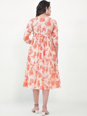 Label Khoj Women Silk Blend and embroidery Printed Dress