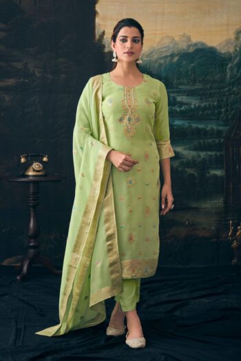 Label khoj Pure viscose Georgette silk with heavy Meena and handwork kurta set