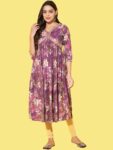 Label Khoj Women Silk Blend Alia Cut Kurta Dress