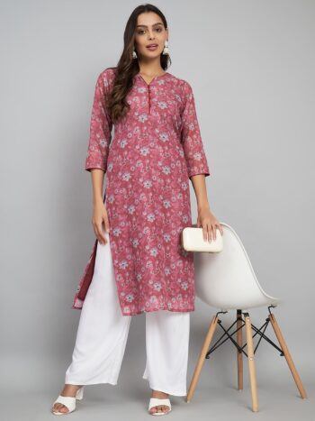 Label Khoj Women Linen Printed Kurta