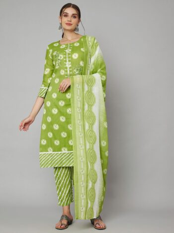 Label Khoj Women Cotton slub kurta, trouser and dupptta set