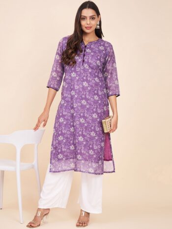 Label Khoj Women Linen Printed Kurta