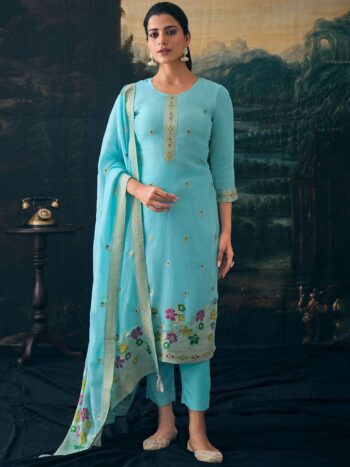 Label khoj Pure viscose Georgette silk with heavy Meena and handwork kurta set