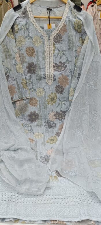 Label khoj chiffly print kurta with pant and dupatta