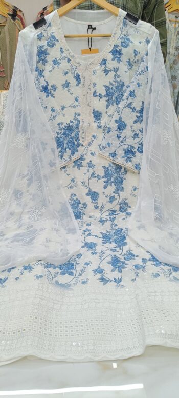 Label khoj chiffly print kurta with pant and dupatta