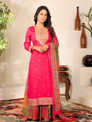 Label khoj chinon mal Embroidered Kurta With sharara & Dupatta