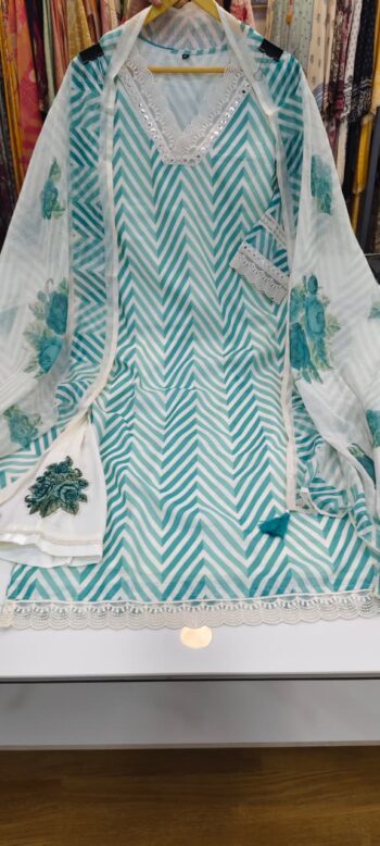 Label Khoj Women Lilen kurta, trouser and dupptta set