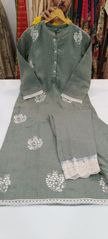 Label khoj jute linen kurta with pant