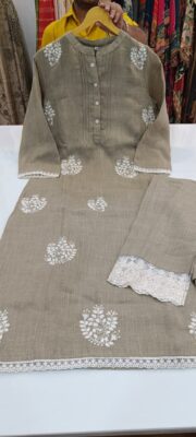 Label khoj jute linen kurta with pant