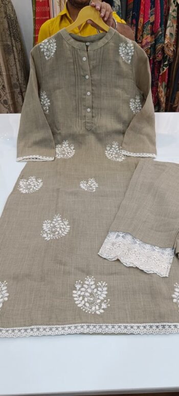 Label khoj jute linen kurta with pant