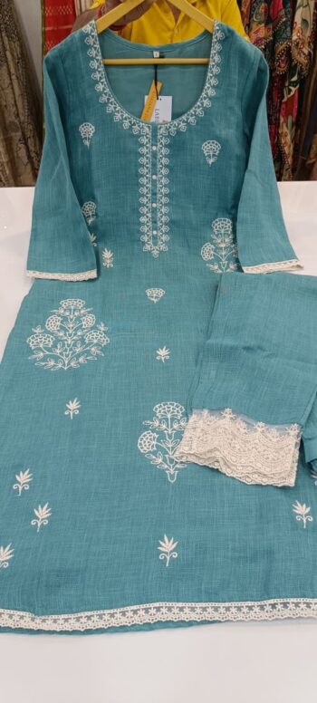 Label khoj jute linen kurta with pant