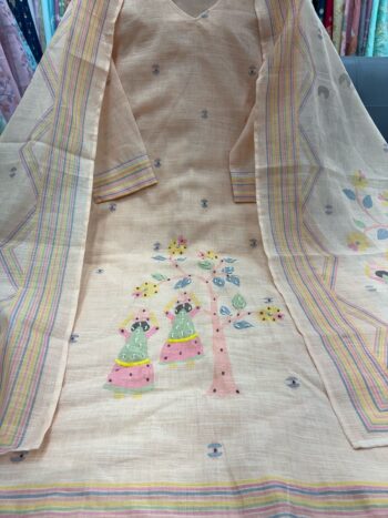 Label khoj lilen kurta , trouser and dupptta set