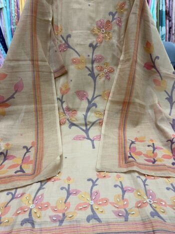 Label khoj lilen kurta , trouser and dupptta set