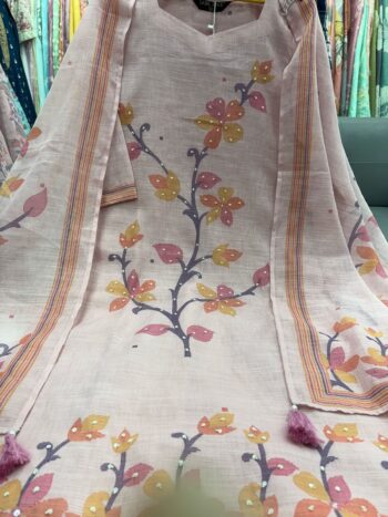 Label khoj lilen kurta , trouser and dupptta set