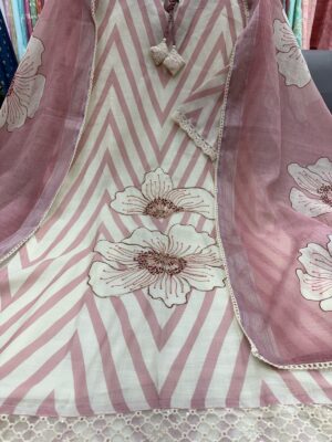 Label Khoj Women Lilen kurta, trouser and dupptta set