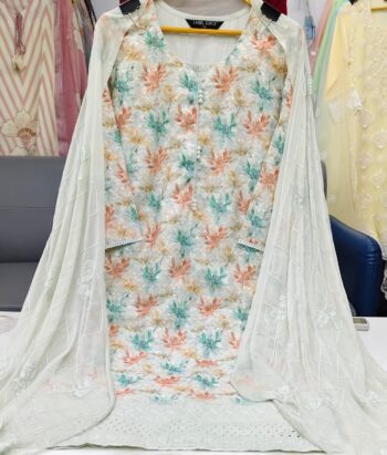 Label khoj chiffly print kurta with pant and dupatta