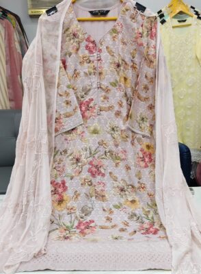 Label khoj chiffly print kurta with pant and dupatta