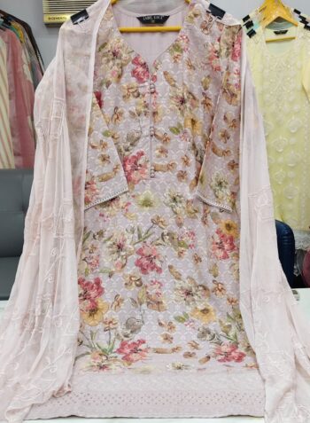 Label khoj chiffly print kurta with pant and dupatta