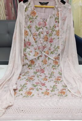 Label khoj chiffly print kurta with pant and dupatta