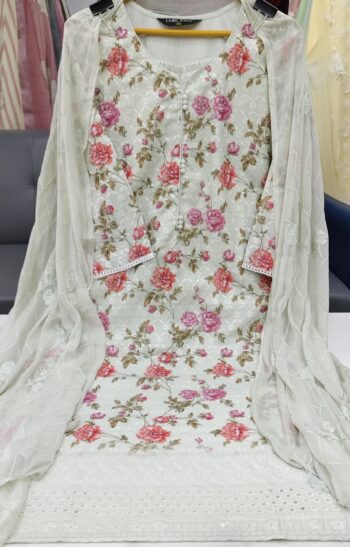 Label khoj chiffly print kurta with pant and dupatta