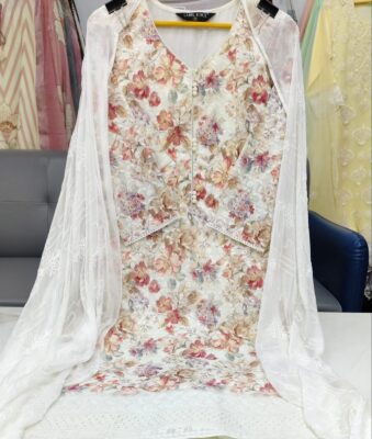 Label khoj chiffly print kurta with pant and dupatta