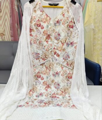 Label khoj chiffly print kurta with pant and dupatta