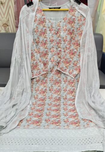 Label khoj chiffly print kurta with pant and dupatta