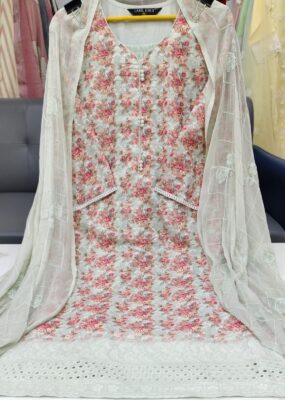 Label khoj chiffly print kurta with pant and dupatta