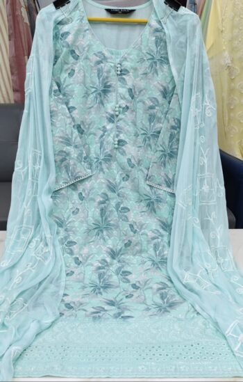 Label khoj chiffly print kurta with pant and dupatta