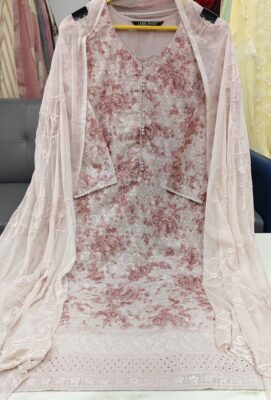 Label khoj chiffly print kurta with pant and dupatta