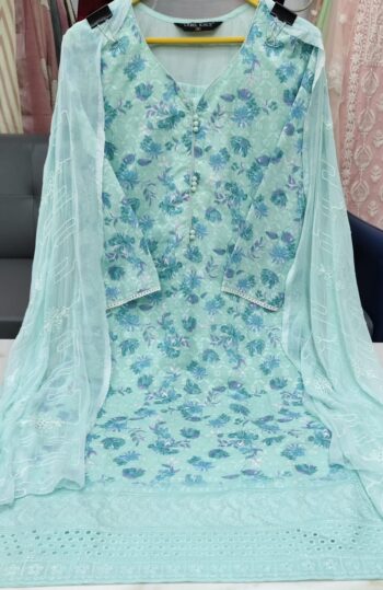 Label khoj chiffly print kurta with pant and dupatta