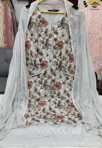 Label khoj chiffly print kurta with pant and dupatta