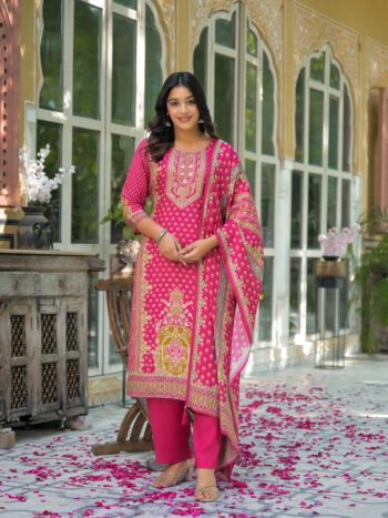 Label Khoj Women Pure viscose maslin with hand work kurta set