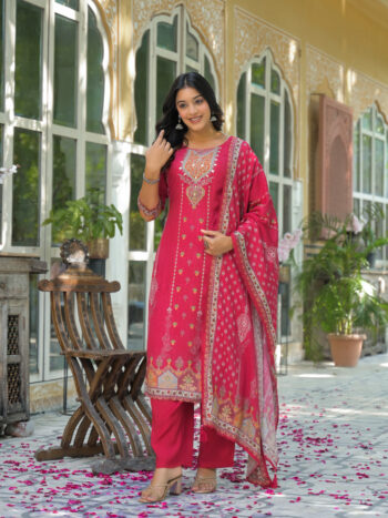 Label Khoj Women Pure viscose maslin with hand work kurta set